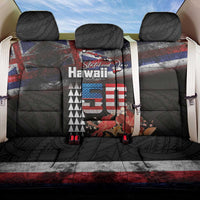Hawaii Statehood Day Back Car Seat Cover 50th state of the United States Kakau Tattoos and Hibiscus Grunge - Polynesian Pride