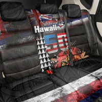 Hawaii Statehood Day Back Car Seat Cover 50th state of the United States Kakau Tattoos and Hibiscus Grunge - Polynesian Pride
