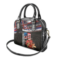 Hawaii Statehood Day Shoulder Handbag 50th state of the United States Kakau Tattoos and Hibiscus Grunge - Polynesian Pride