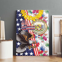 Hawaii and United States Together Canvas Wall Art Seal of Hawaii and Bald Eagle - Polynesian Pride