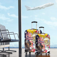Hawaii and United States Together Luggage Cover Seal of Hawaii and Bald Eagle - Polynesian Pride