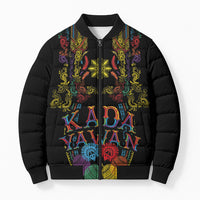 Philippines Kadayawan Festival Bomber Puffer Jacket Polynesian Tribal Art Barong Style