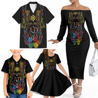Philippines Kadayawan Festival Family Matching Off The Shoulder Long Sleeve Dress and Hawaiian Shirt Polynesian Tribal Art Barong Style LT03 - Polynesian Pride