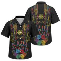 Philippines Kadayawan Festival Family Matching Off The Shoulder Long Sleeve Dress and Hawaiian Shirt Polynesian Tribal Art Barong Style LT03 Son's Shirt Black - Polynesian Pride