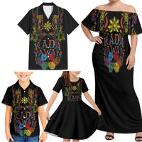 Philippines Kadayawan Festival Family Matching Off Shoulder Maxi Dress and Hawaiian Shirt Polynesian Tribal Art Barong Style LT03 - Polynesian Pride