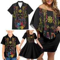 Philippines Kadayawan Festival Family Matching Off Shoulder Short Dress and Hawaiian Shirt Polynesian Tribal Art Barong Style LT03 - Polynesian Pride