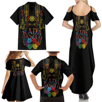 Philippines Kadayawan Festival Family Matching Summer Maxi Dress and Hawaiian Shirt Polynesian Tribal Art Barong Style