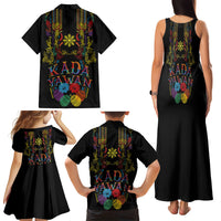 Philippines Kadayawan Festival Family Matching Tank Maxi Dress and Hawaiian Shirt Polynesian Tribal Art Barong Style