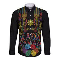 Philippines Kadayawan Festival Long Sleeve Button Shirt Polynesian Tribal Art Barong Style