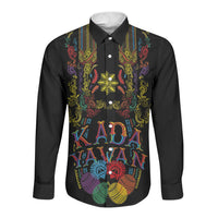 Philippines Kadayawan Festival Long Sleeve Button Shirt Polynesian Tribal Art Barong Style LT03 Unisex Black - Polynesian Pride