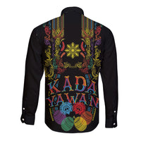 Philippines Kadayawan Festival Long Sleeve Button Shirt Polynesian Tribal Art Barong Style