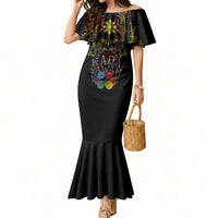 Philippines Kadayawan Festival Mermaid Dress Polynesian Tribal Art Barong Style LT03 Women Black - Polynesian Pride