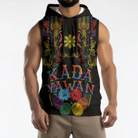 Philippines Kadayawan Festival Sleeveless Hoodie Polynesian Tribal Art Barong Style