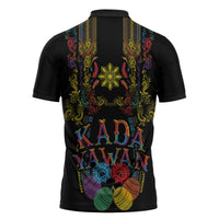 Philippines Kadayawan Festival Zipper Polo Shirt Polynesian Tribal Art Barong Style LT03 - Polynesian Pride