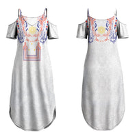 Philippines Barong Style Couples Matching Summer Maxi Dress and Hawaiian Shirt Polynesian Kakau Art Tattoos with Tribal Filipino Sun LT03 - Polynesian Pride