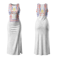 Philippines Barong Style Couples Matching Tank Maxi Dress and Hawaiian Shirt Polynesian Kakau Art Tattoos with Tribal Filipino Sun LT03 - Polynesian Pride