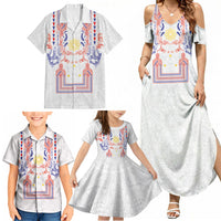 Philippines Barong Style Family Matching Summer Maxi Dress and Hawaiian Shirt Polynesian Kakau Art Tattoos with Tribal Filipino Sun LT03 - Polynesian Pride
