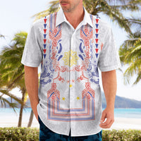 Philippines Barong Style Hawaiian Shirt Polynesian Kakau Art Tattoos with Tribal Filipino Sun LT03 - Polynesian Pride