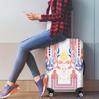 Philippines Barong Style Luggage Cover Polynesian Kakau Art Tattoos with Tribal Filipino Sun