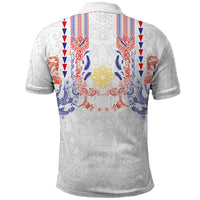 Philippines Barong Style Polo Shirt Polynesian Kakau Art Tattoos with Tribal Filipino Sun