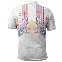 Philippines Barong Style Polo Shirt Polynesian Kakau Art Tattoos with Tribal Filipino Sun LT03 - Polynesian Pride