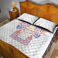 Philippines Barong Style Quilt Bed Set Polynesian Kakau Art Tattoos with Tribal Filipino Sun