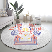 Philippines Barong Style Round Carpet Polynesian Kakau Art Tattoos with Tribal Filipino Sun