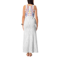 Philippines Barong Style Tank Maxi Dress Polynesian Kakau Art Tattoos with Tribal Filipino Sun LT03 - Polynesian Pride