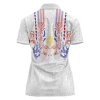 Philippines Barong Style Women Polo Shirt Polynesian Kakau Art Tattoos with Tribal Filipino Sun