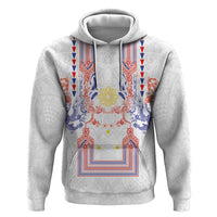 Philippines Barong Style Zip Hoodie Polynesian Kakau Art Tattoos with Tribal Filipino Sun