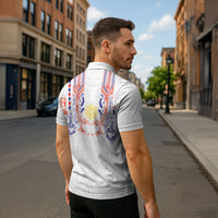 Philippines Barong Style Zipper Polo Shirt Polynesian Kakau Art Tattoos with Tribal Filipino Sun LT03 - Polynesian Pride