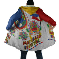 Philippines MassKara Festival Cloak Smile Masks with Hawaiian Art Pattern and Tropical Plants