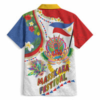 Philippines MassKara Festival Hawaiian Shirt Smile Masks with Hawaiian Art Pattern and Tropical Plants LT03 - Polynesian Pride