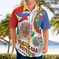 Philippines MassKara Festival Hawaiian Shirt Smile Masks with Hawaiian Art Pattern and Tropical Plants LT03 - Polynesian Pride