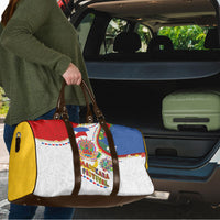 Philippines MassKara Festival Travel Bag Smile Masks with Hawaiian Art Pattern and Tropical Plants