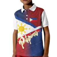 Philippines Basketball Custom Kid Polo Shirt Pilipinas Tribal Pattern
