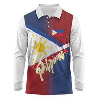 Philippines Basketball Custom Long Sleeve Polo Shirt Pilipinas Tribal Pattern