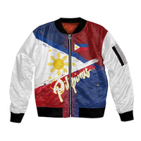 Philippines Basketball Custom Sleeve Zip Bomber Jacket Pilipinas Tribal Pattern
