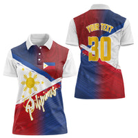 Philippines Basketball Custom Women Polo Shirt Pilipinas Tribal Pattern