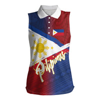 Philippines Basketball Custom Women Sleeveless Polo Shirt Pilipinas Tribal Pattern