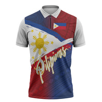 Philippines Basketball Custom Zipper Polo Shirt Pilipinas Tribal Pattern LT03 Multicolor - Polynesian Pride