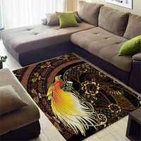 Papua New Guinea and Indonesia Batik Area Rug Bird of Paradise with Tribal Batik Patterns