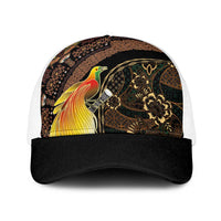 Papua New Guinea and Indonesia Batik Baseball Net Cap Bird of Paradise with Tribal Batik Patterns