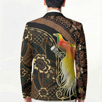 Papua New Guinea and Indonesia Batik Blazer Bird of Paradise with Tribal Batik Patterns