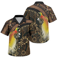 Papua New Guinea and Indonesia Batik Family Matching Off The Shoulder Long Sleeve Dress and Hawaiian Shirt Bird of Paradise with Tribal Batik Patterns LT03 Son's Shirt Multicolor - Polynesian Pride