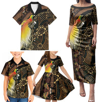 Papua New Guinea and Indonesia Batik Family Matching Puletasi and Hawaiian Shirt Bird of Paradise with Tribal Batik Patterns LT03 - Polynesian Pride
