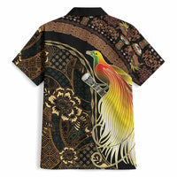 Papua New Guinea and Indonesia Batik Hawaiian Shirt Bird of Paradise with Tribal Batik Patterns LT03 - Polynesian Pride
