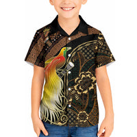 Papua New Guinea and Indonesia Batik Hawaiian Shirt Bird of Paradise with Tribal Batik Patterns LT03 - Polynesian Pride