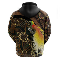 Papua New Guinea and Indonesia Batik Hoodie Bird of Paradise with Tribal Batik Patterns