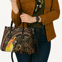 Papua New Guinea and Indonesia Batik Leather Bag Bird of Paradise with Tribal Batik Patterns